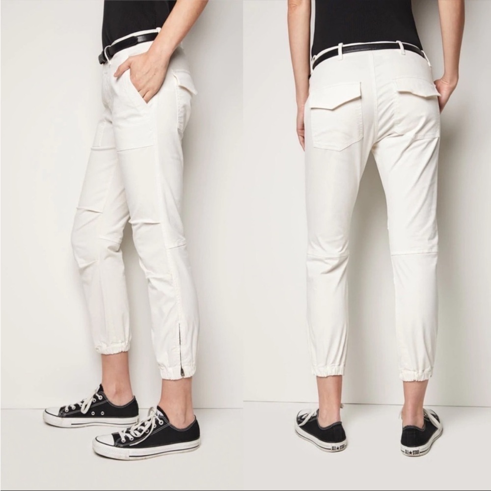 Nili Lotan Cropped Military Pant in Eggshell White Sz 2